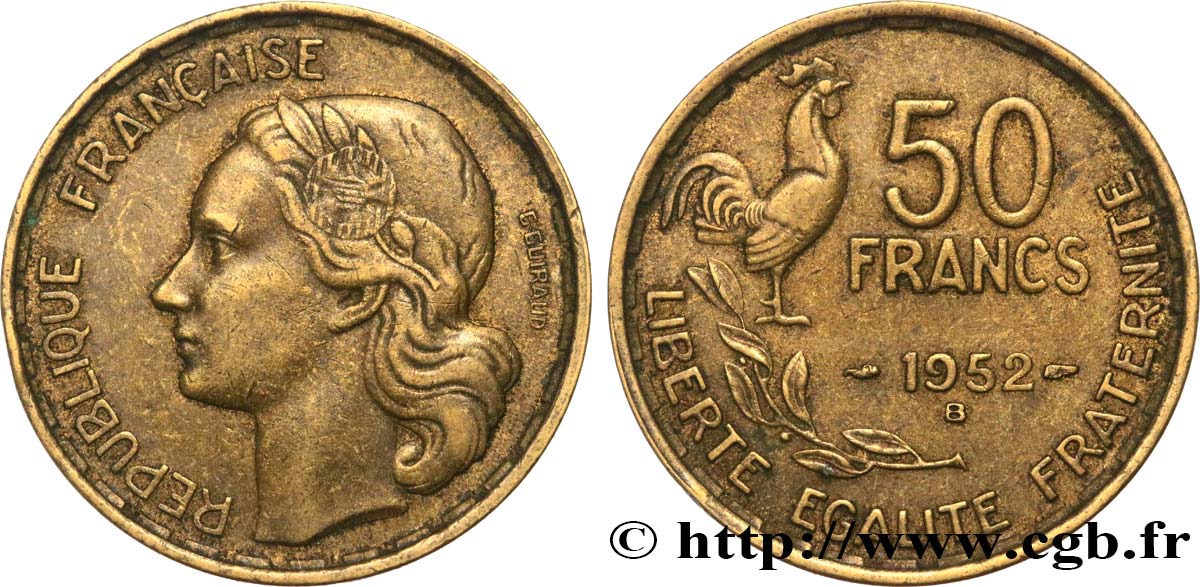 50 francs Guiraud 1952 Beaumont-le-Roger F.425/9 TTB45 