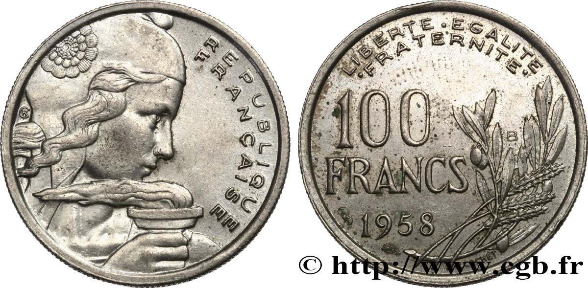 100 francs Cochet 1958 Beaumont-Le-Roger F.450/14 TTB45 
