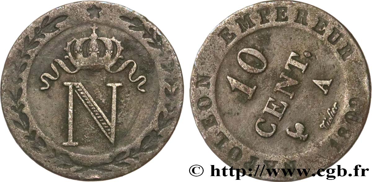 10 cent. à l N couronnée, fautée 1809 Paris F.130/10 BC35 