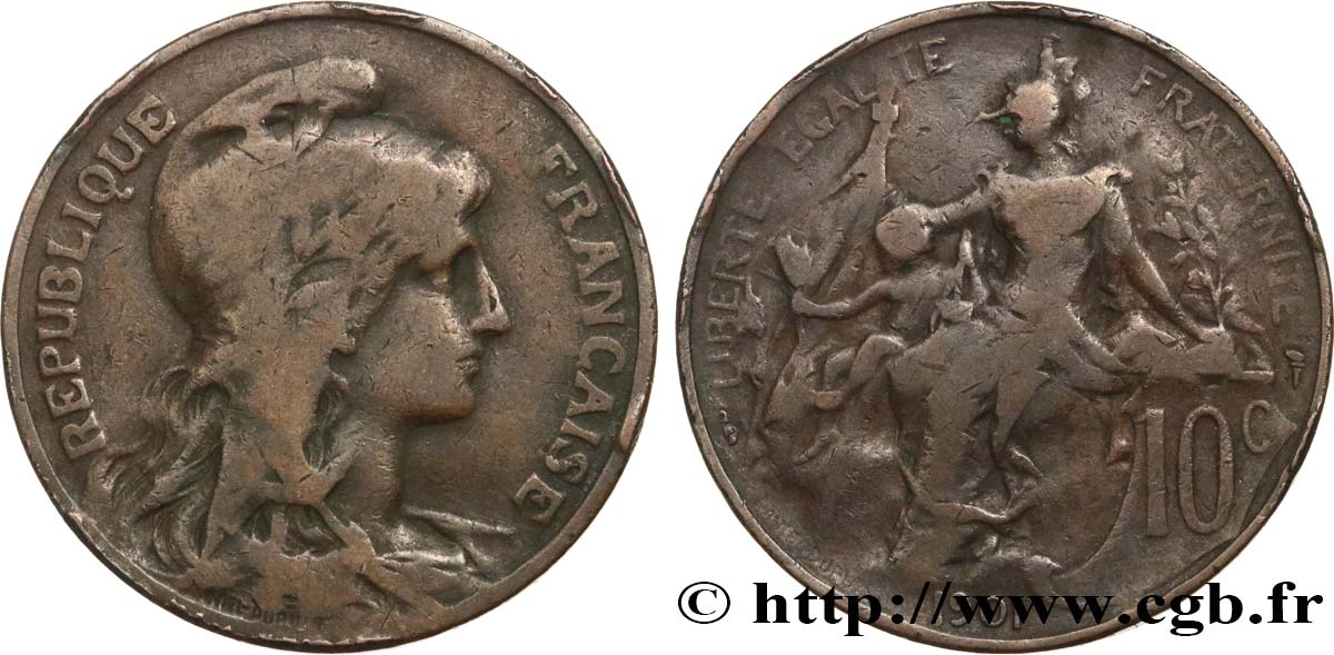 10 centimes Daniel-Dupuis 1901  F.136/10 VG10 