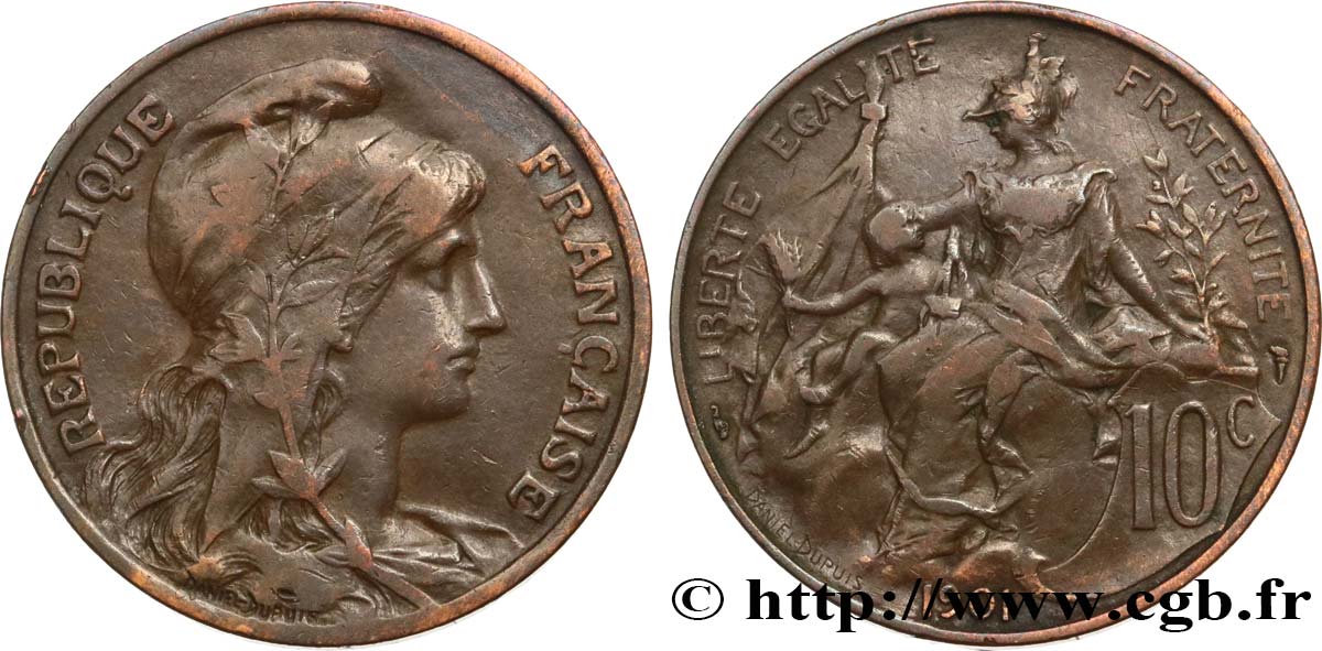 10 centimes Daniel-Dupuis 1901  F.136/10 VF30 