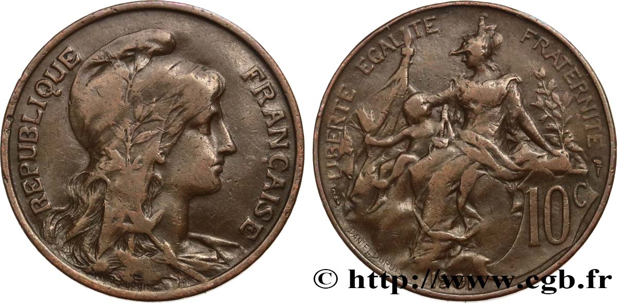 10 centimes Daniel-Dupuis 1901  F.136/10 VF25 