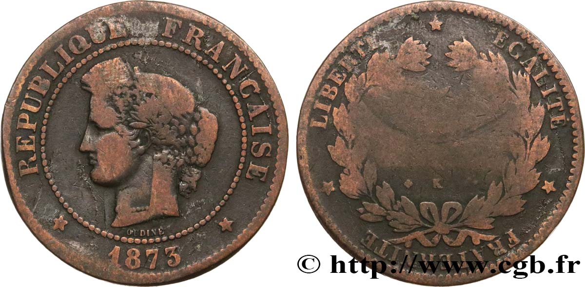 5 centimes Cérès 1873 Bordeaux F.118/8 B8 