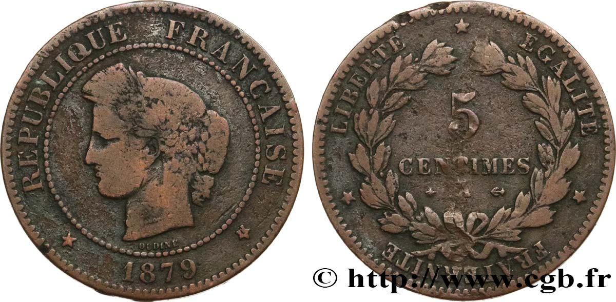 5 centimes Cérès 1879 Paris F.118/20 RC12 