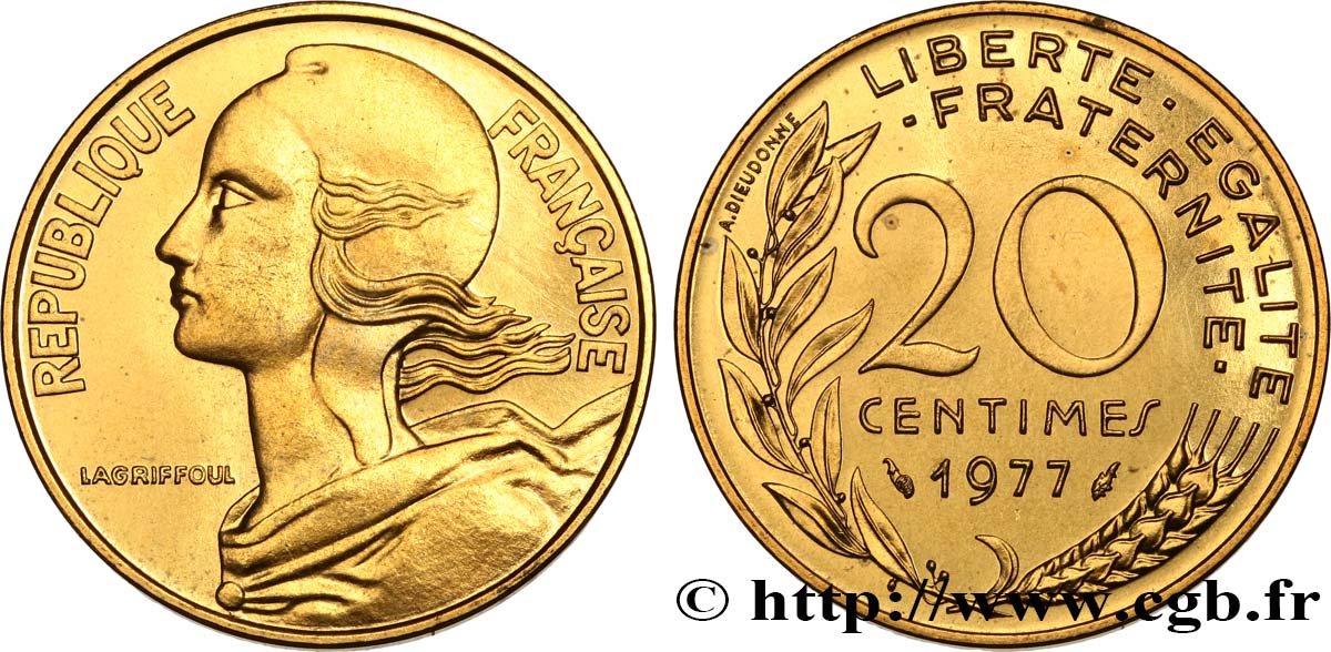 20 centimes Marianne 1977 Pessac F.156/17 MS 