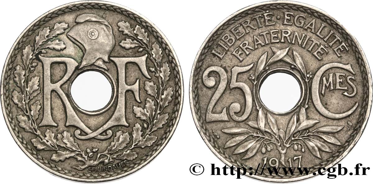 25 centimes Lindauer 1917  F.171/1 XF45 