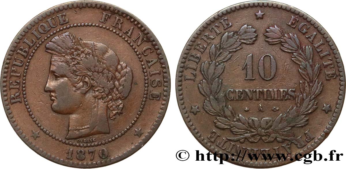 10 centimes Cérès 1870 Paris F.135/4 S20 