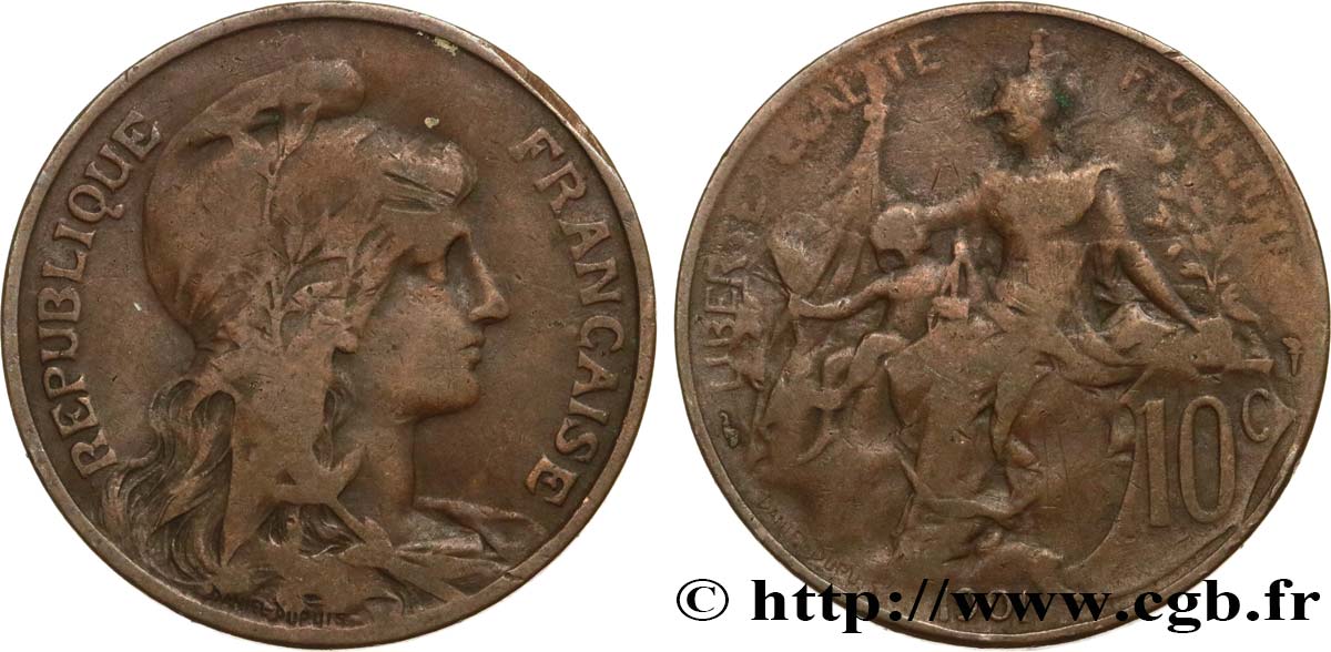 10 centimes Daniel-Dupuis 1901  F.136/10 VF20 