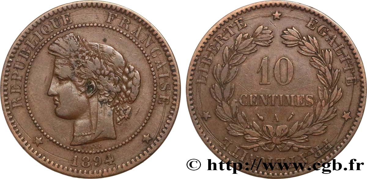10 centimes Cérès 1894 Paris F.135/39 MB 