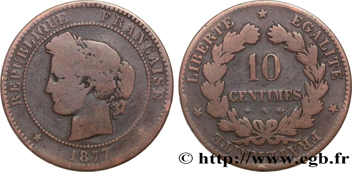 10 centimes Cérès 1877 Paris F.135/18 RC10 