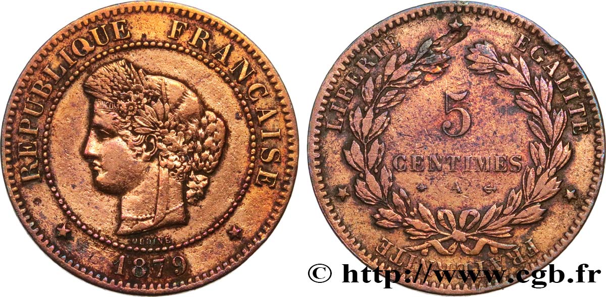 5 centimes Cérès 1879 Paris F.118/20 q.BB 