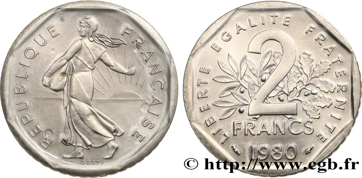2 francs Semeuse, nickel 1980  F.272/4 ST 