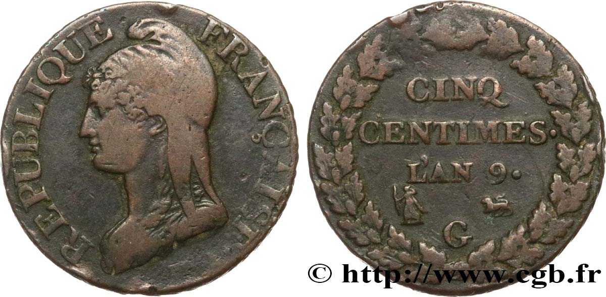 Cinq centimes Dupré, grand module 1801 Genève F.115/158 BC35 