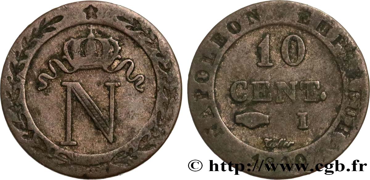 10 cent. à l N couronnée 1810 Limoges F.130/22 S25 