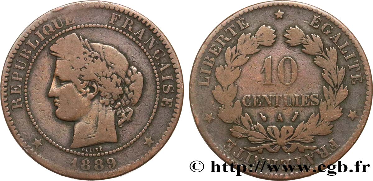 10 centimes Cérès 1889 Paris F.135/34 SGE12 