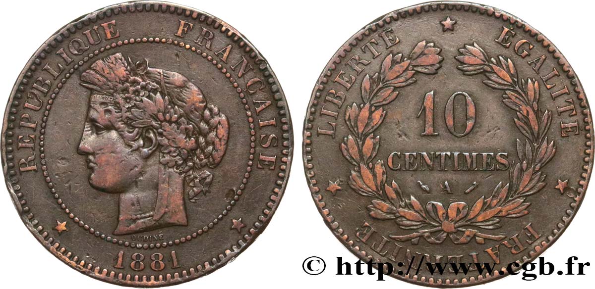 10 centimes Cérès 1881 Paris F.135/25 S30 