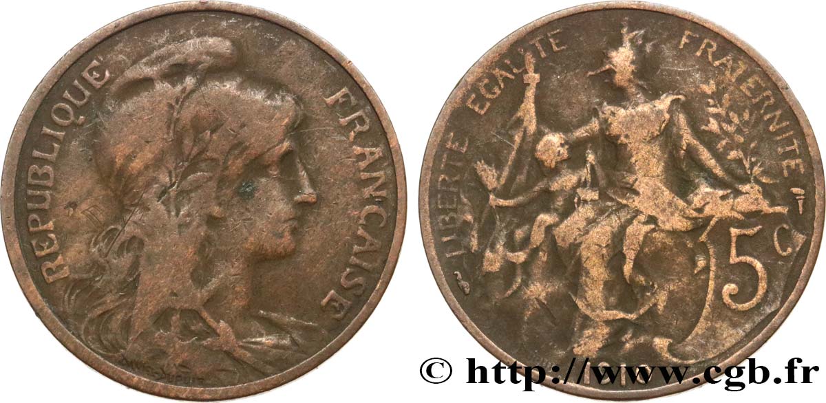 5 centimes Daniel-Dupuis 1910  F.119/22 S15 
