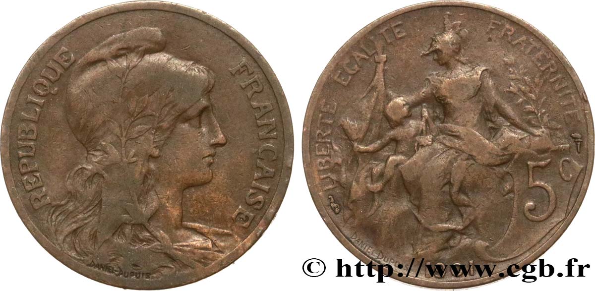 5 centimes Daniel-Dupuis 1901  F.119/11 TB20 