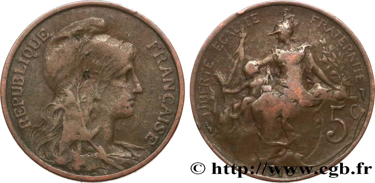 5 centimes Daniel-Dupuis 1910  F.119/22 TB15 
