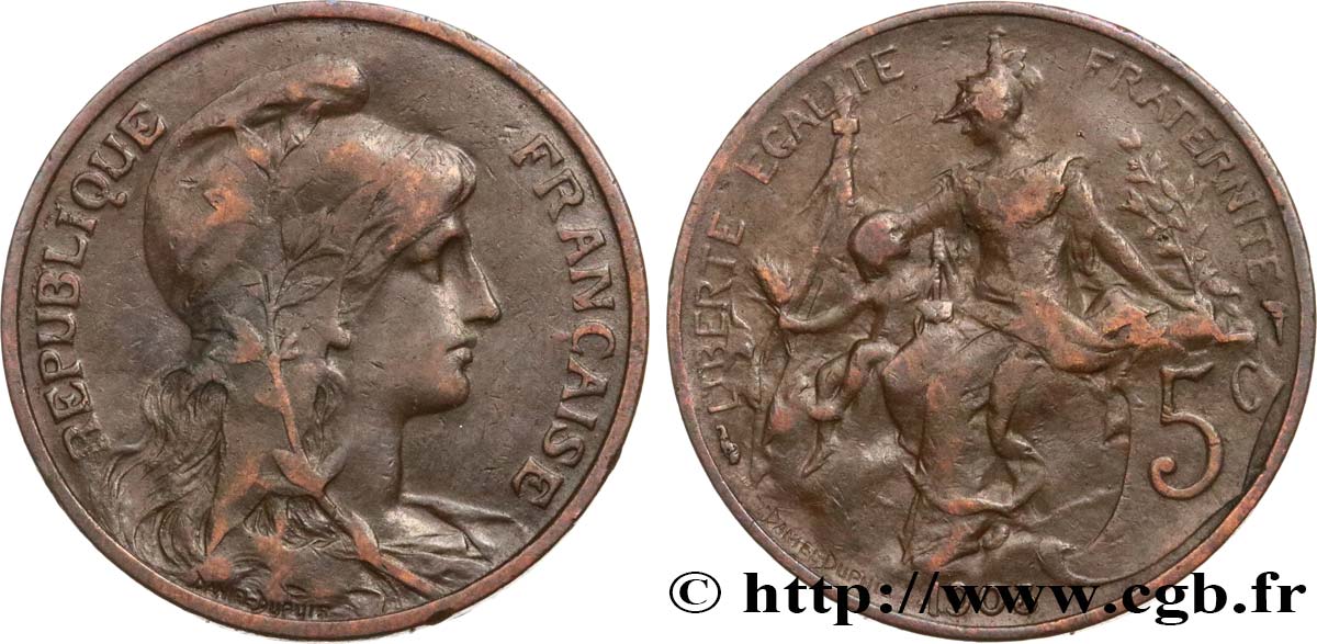 5 centimes Daniel-Dupuis 1903  F.119/13 TB20 