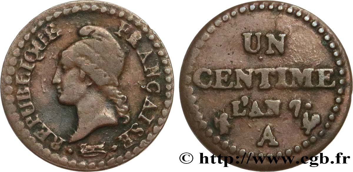 Un centime Dupré, grand 7 1799 Paris F.100/16 MB20 