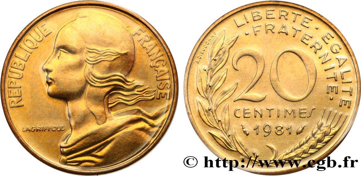 20 centimes Marianne 1981 Pessac F.156/21 MS 