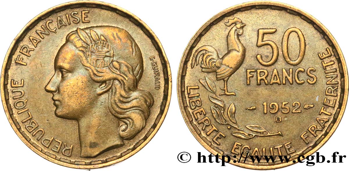 50 francs Guiraud 1952 Beaumont-le-Roger F.425/9 TTB45 