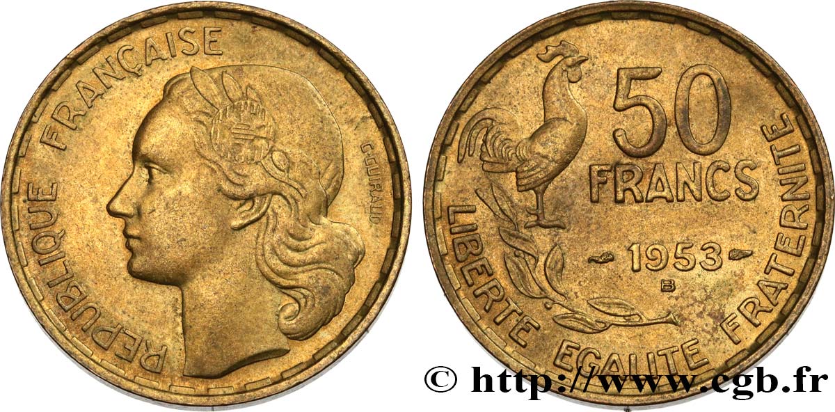 50 francs Guiraud 1953 Beaumont-le-Roger F.425/11 AU53 