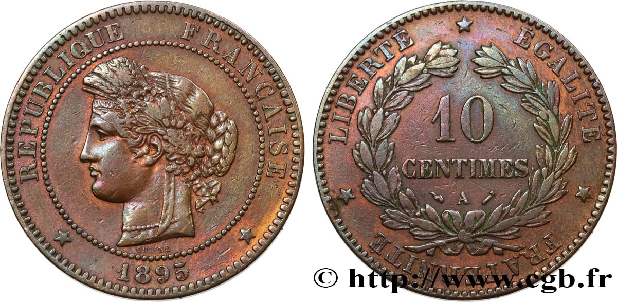 10 centimes Cérès 1895 Paris F.135/40 BC+ 