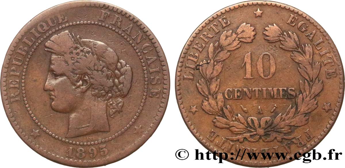 10 centimes Cérès 1895 Paris F.135/40 TB15 