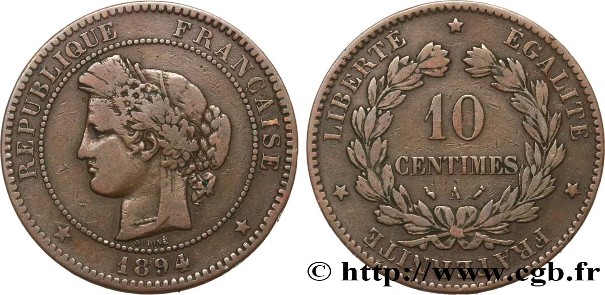 10 centimes Cérès 1894 Paris F.135/39 TB20 