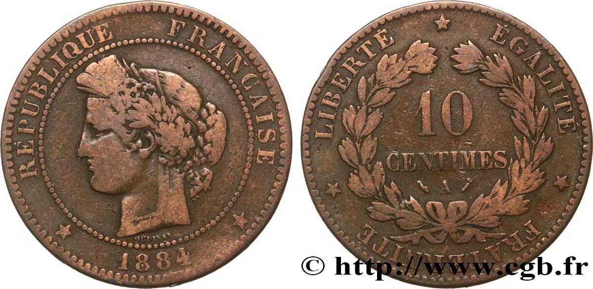 10 centimes Cérès 1884 Paris F.135/28 MB15 