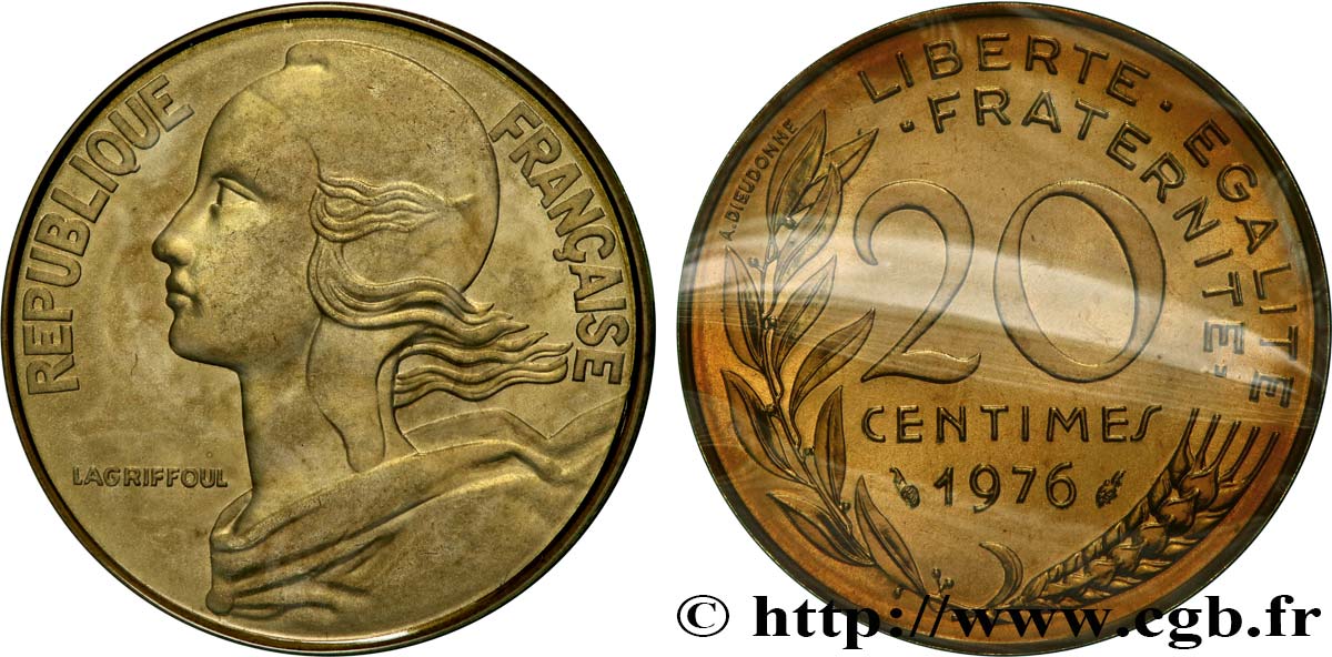 20 centimes Marianne 1976 Pessac F.156/16 MS 