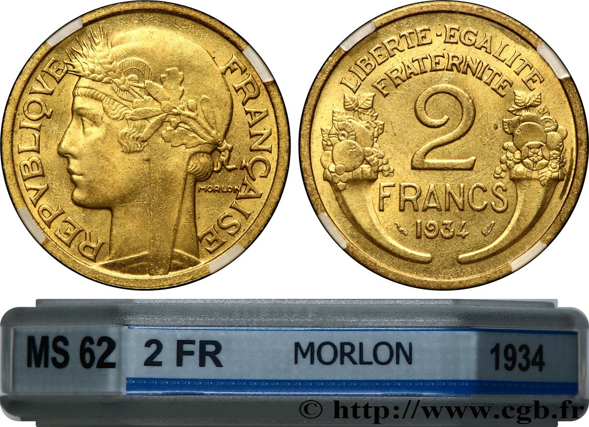 2 francs Morlon 1934  F.268/7 MS62 GENI