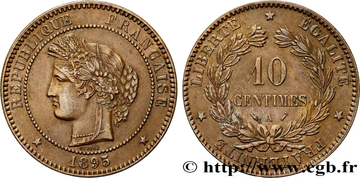 10 centimes Cérès 1895 Paris F.135/40 XF45 