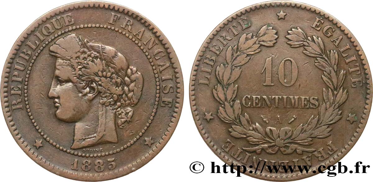 10 centimes Cérès 1885 Paris F.135/29 MB20 