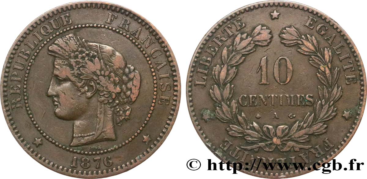 10 centimes Cérès 1876 Paris F.135/16 MB30 