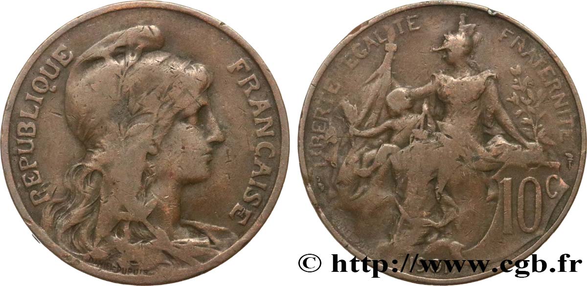 10 centimes Daniel-Dupuis 1901  F.136/10 B12 