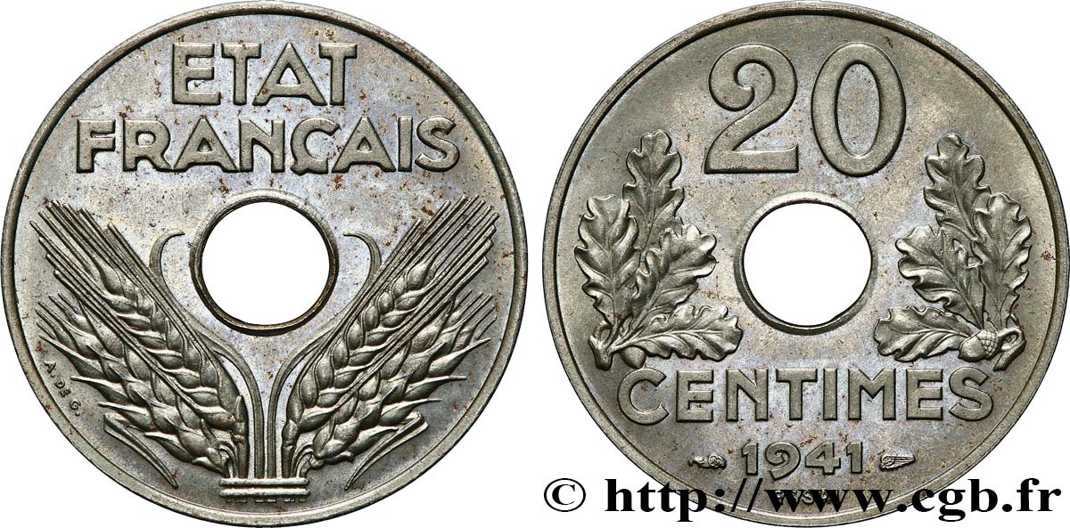 Essai de 20 centimes fer 1941 Paris F.154/1 SPL64 