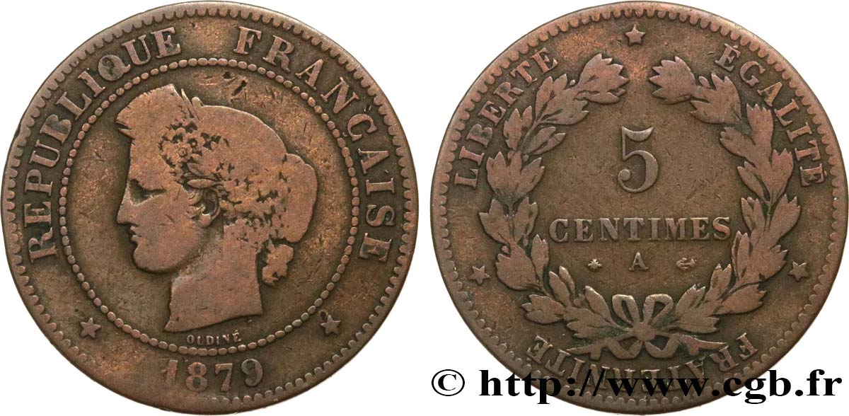 5 centimes Cérès 1879 Paris F.118/20 B10 