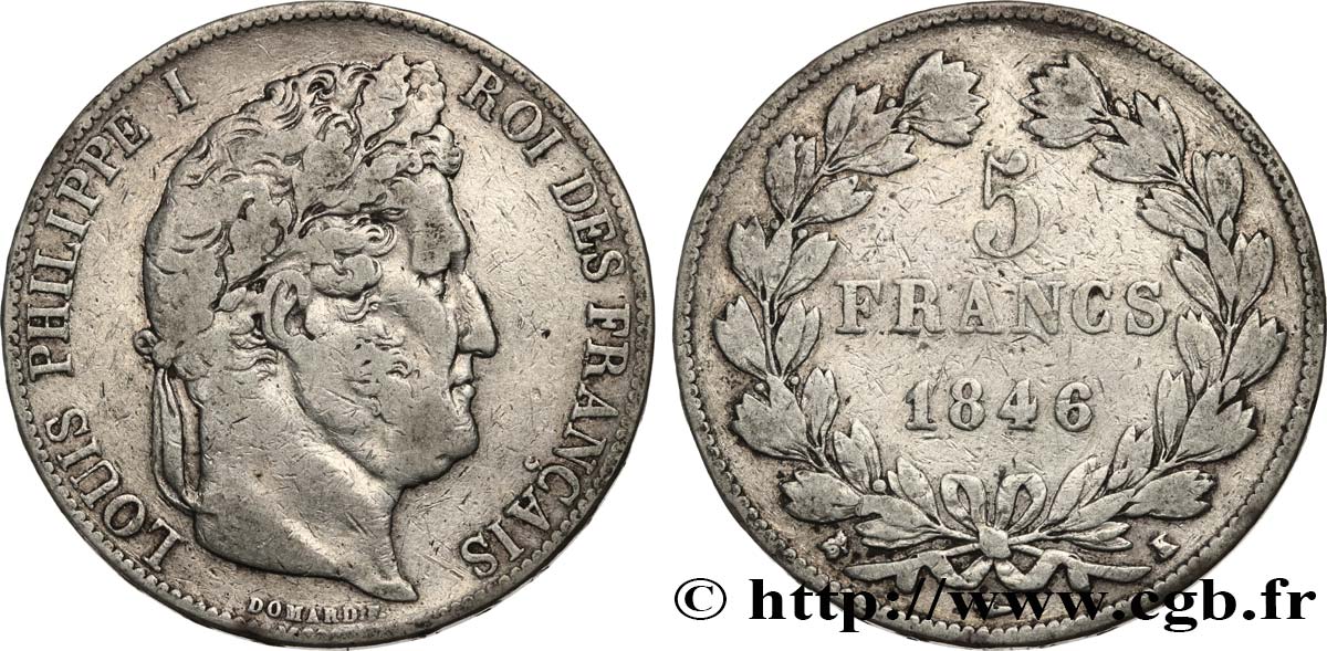 5 francs IIIe type Domard 1846 Bordeaux F.325/12 TB25 