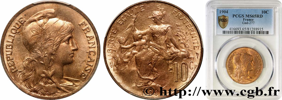 10 centimes Daniel-Dupuis 1904  F.136/13 FDC65 PCGS