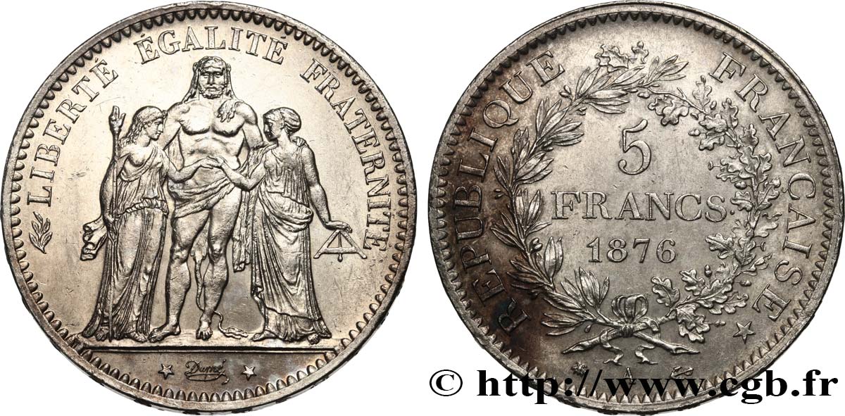 5 francs Hercule 1876 Paris F.334/17 BB53 