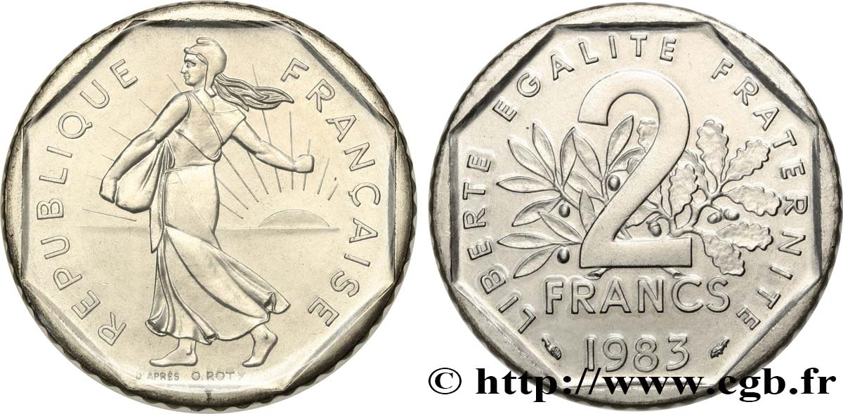 2 francs Semeuse, nickel 1983 Pessac F.272/7 FDC 