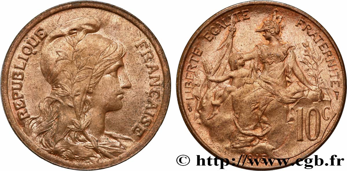 10 centimes Daniel-Dupuis 1915  F.136/25 SUP62 