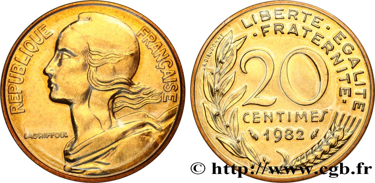 20 centimes Marianne 1982 Pessac F.156/22 ST 