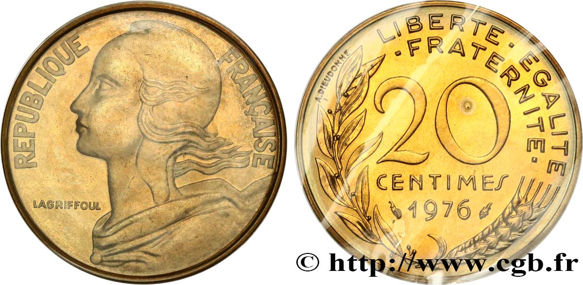 20 centimes Marianne 1976 Pessac F.156/16 MS 