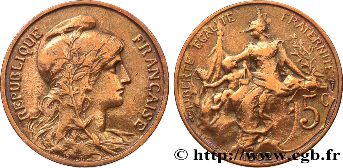 5 centimes Daniel-Dupuis 1902  F.119/12 BC+ 