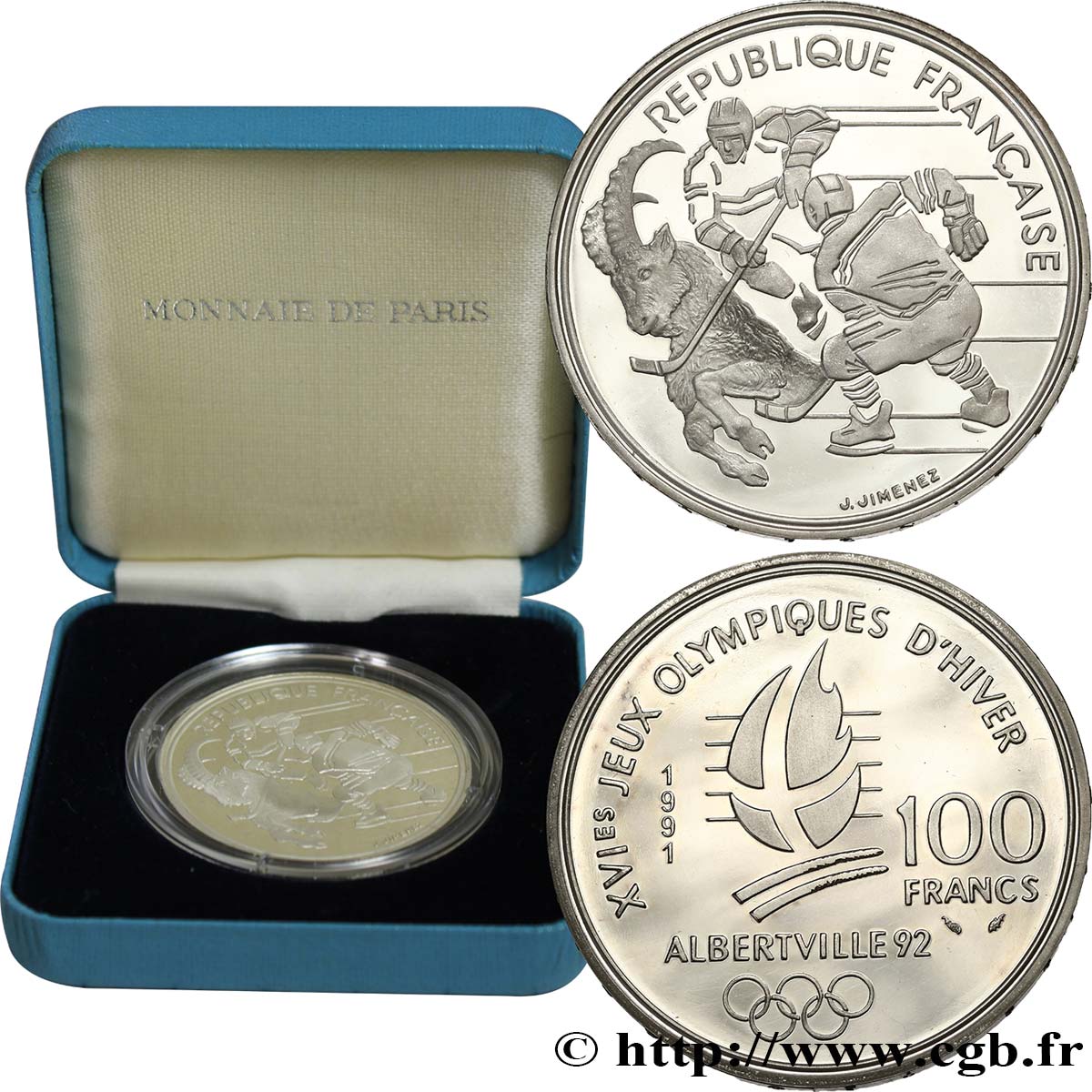 Belle Épreuve 100 francs - Hockey / Bouquetin 1991 Paris F5.1612 1 MS 