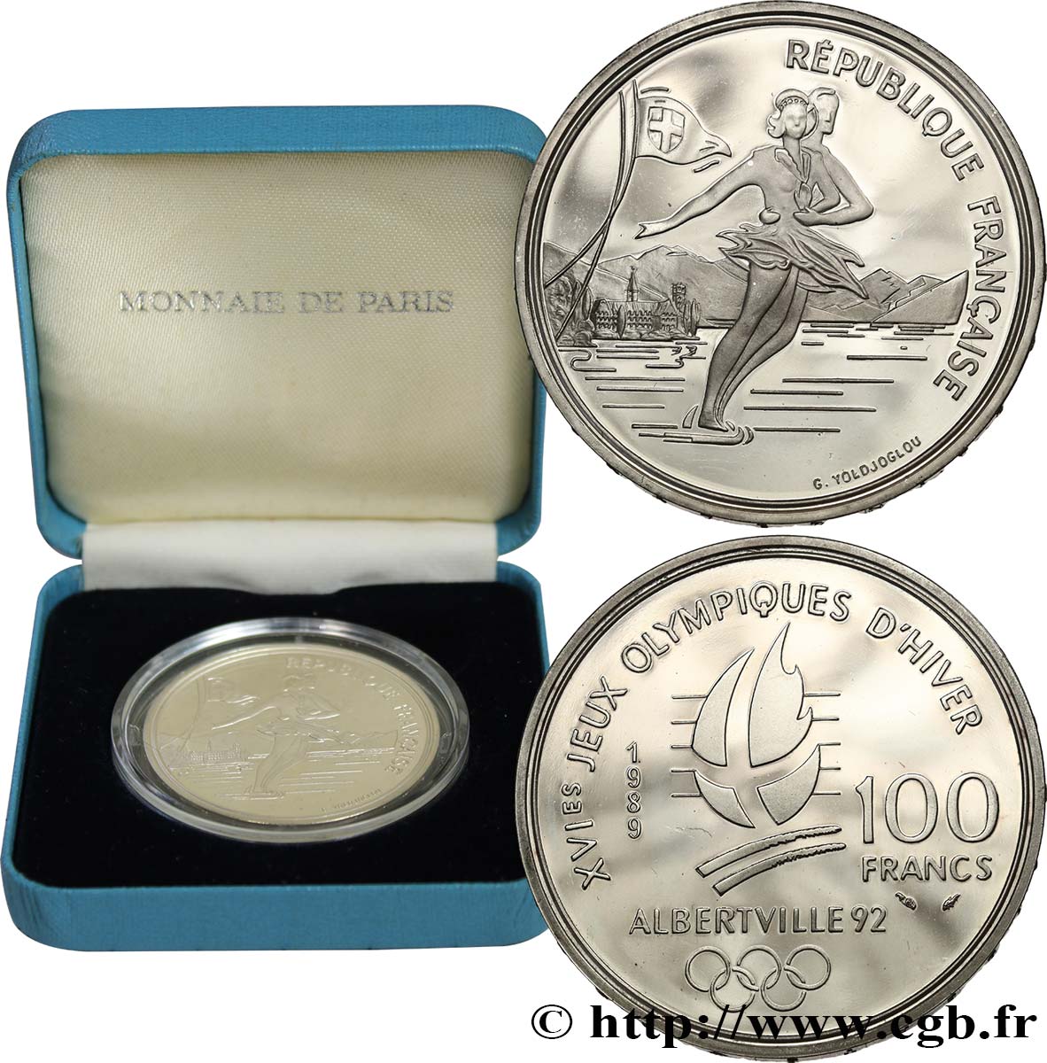 Belle Épreuve 100 francs - Patinage artistique / Lac du Bourget 1989 Paris F5.1607 1 MS 